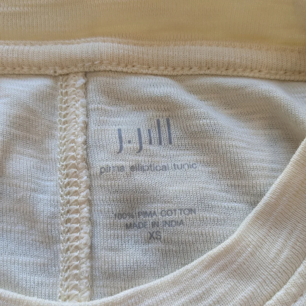 J Jill Pima Elliptical Tunic Shirt 100% Pima Cotton Size XS Light Yellow